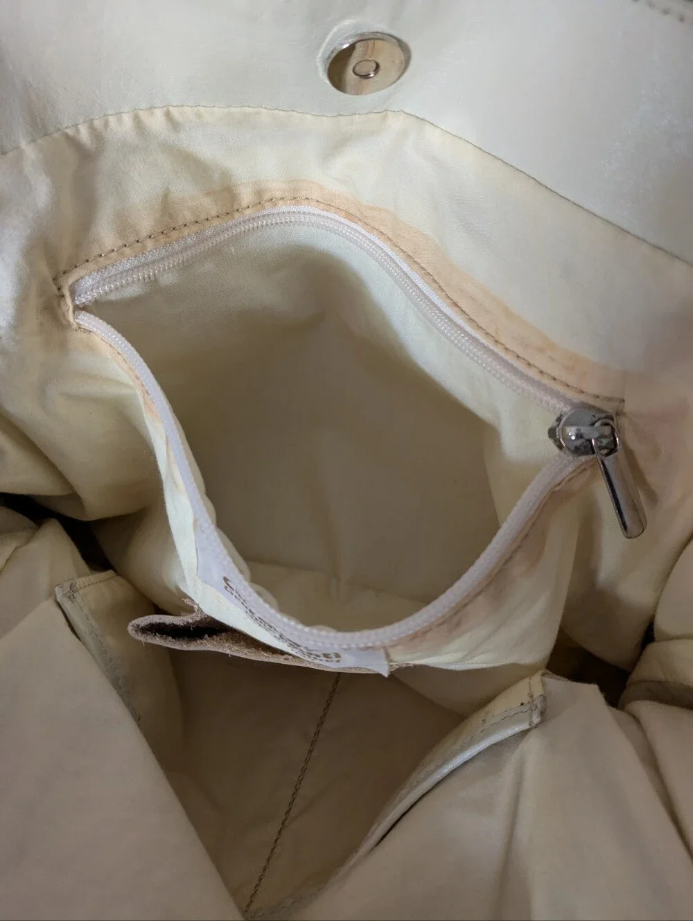 Cavalcanti Cream And Brown Slouchy Tote Hobo 2005-2009 Italian Leather
